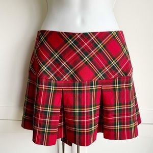 Red Tartan Pleated Skirt Size 5/6